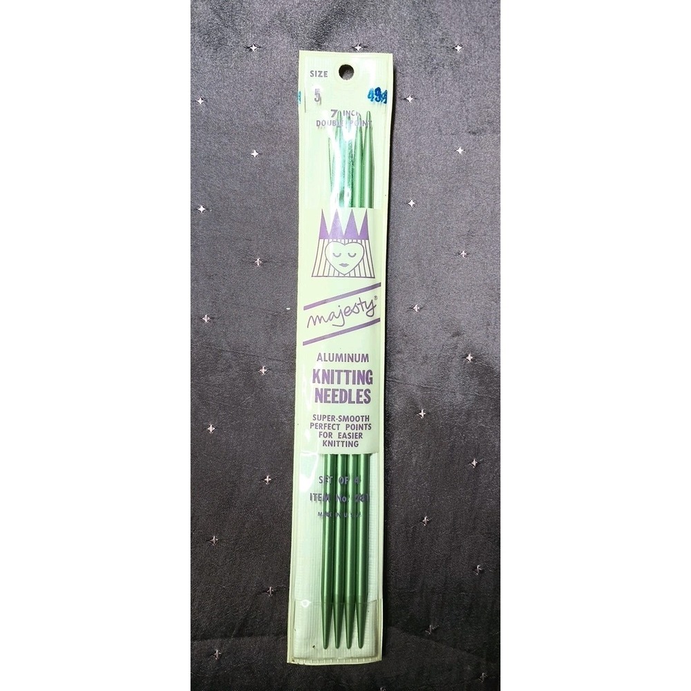 Vintage NOS Majesty Teal Knitting Needles Size 5 Double Point 7" Set of 4 SD1
